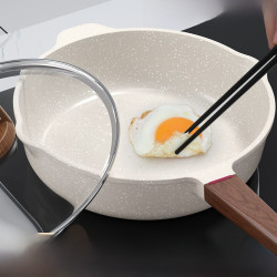 麥飯石不沾鍋家用牛排煎鍋煎蛋煎餅油炸電磁爐瓦斯爐專用鍋平底鍋