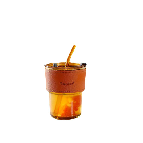網紅玻璃竹節杯吸琯杯果汁飲料咖啡杯禮品杯玻璃水杯