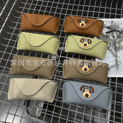 通用大空間掌門狗墨鏡眼鏡盒可攜式掛包可愛學生近視眼鏡抗壓收納包
