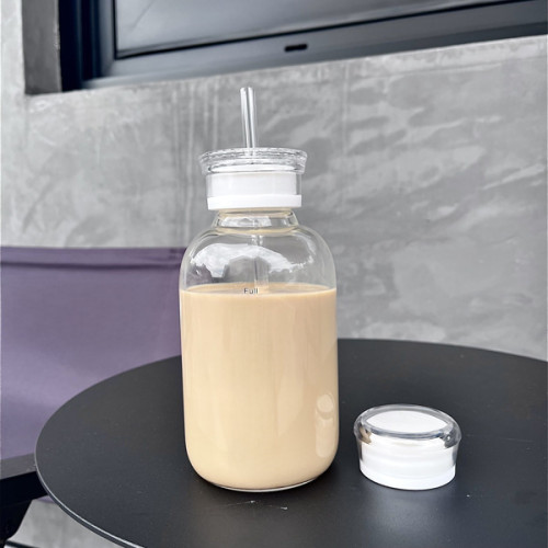 大容量刻度玻璃杯高顔值吸管水杯簡約隨身杯可攜式玻璃水杯咖啡杯子 大容量刻度玻璃杯高顔值吸管水杯簡約隨身杯可攜式玻璃水杯咖啡杯子