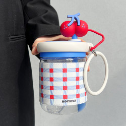 水杯女生高顔值夏季大容量運動水壺2024新款可攜式帶茶隔吸管杯子