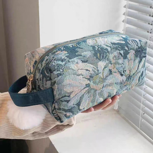 爆款網紅超火織花化妝包高級感女士手拿包可攜式出差旅行洗漱收納包 爆款網紅超火織花化妝包高級感女士手拿包可攜式出差旅行洗漱收納包