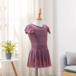 兒童舞蹈服女舞服練功服體操服女童夏長短袖跳舞芭蕾舞服網紗