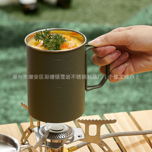 304不鏽鋼水杯戶外露營野營野餐可攜式登山咖啡杯帶蓋帶刻度杯 304不鏽鋼水杯戶外露營野營野餐可攜式登山咖啡杯帶蓋帶刻度杯