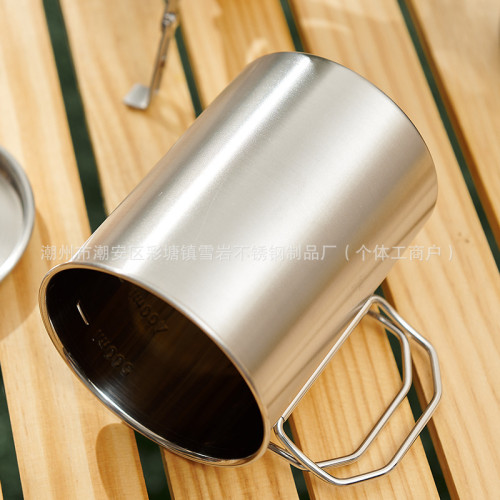 304不鏽鋼水杯戶外露營野營野餐可攜式登山咖啡杯帶蓋帶刻度杯 304不鏽鋼水杯戶外露營野營野餐可攜式登山咖啡杯帶蓋帶刻度杯