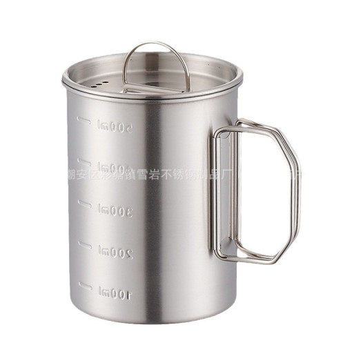 304不鏽鋼水杯戶外露營野營野餐可攜式登山咖啡杯帶蓋帶刻度杯 304不鏽鋼水杯戶外露營野營野餐可攜式登山咖啡杯帶蓋帶刻度杯