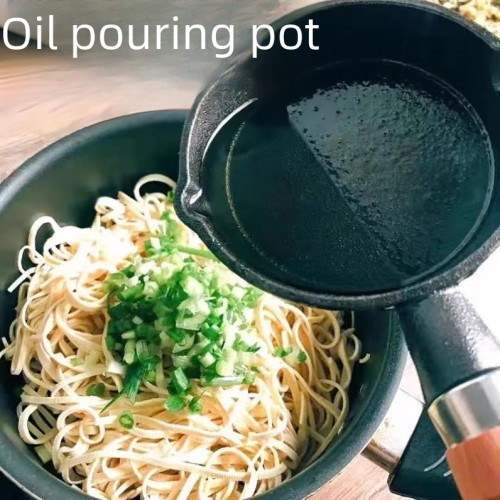 網紅煎蛋熱油小鍋鑄鉄迷你小鉄鍋木柄平底鍋嗆熗油淋油小鍋生鉄鍋