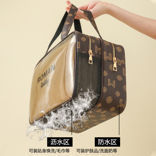 夏天爆款pvc洗漱包高級感防水男女同款高級包包野外露營收納包小 夏天爆款pvc洗漱包高級感防水男女同款高級包包野外露營收納包小