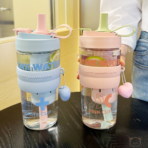 水杯女生夏天2024新款高顔值塑膠瓶大容量耐高溫可攜式少女吸管杯子 水杯女生夏天2024新款高顔值塑膠瓶大容量耐高溫可攜式少女吸管杯子