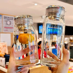 高硼矽加厚單層玻璃杯大容量車用水杯可攜式耐熱泡茶杯茶水分離杯