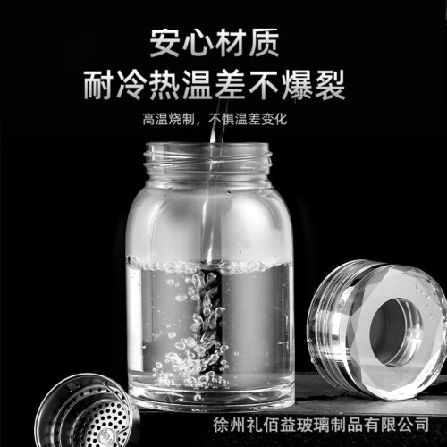 網紅玻璃杯水晶蓋加厚玻璃泡茶杯高硼矽透明水杯大肚杯可 網紅玻璃杯水晶蓋加厚玻璃泡茶杯高硼矽透明水杯大肚杯可