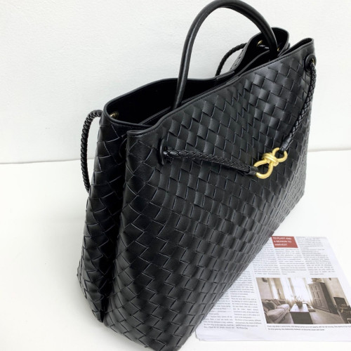 2024蝴蝶結金屬編繩釦編織包包女托特包真皮大容量單肩手提包