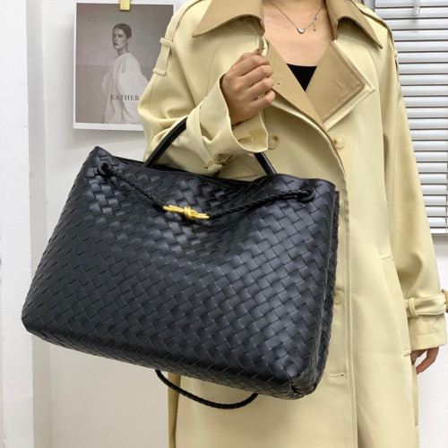 2024蝴蝶結金屬編繩釦編織包包女托特包真皮大容量單肩手提包