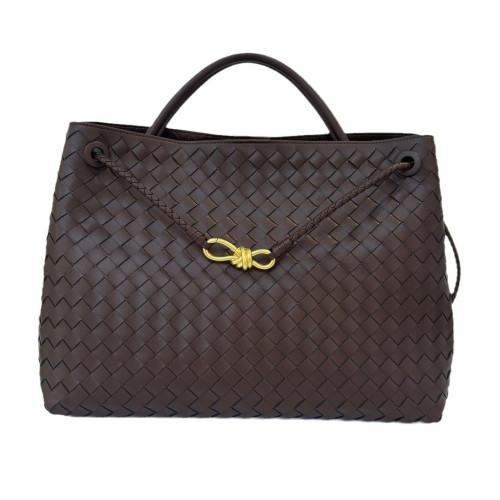 2024蝴蝶結金屬編繩釦編織包包女托特包真皮大容量單肩手提包