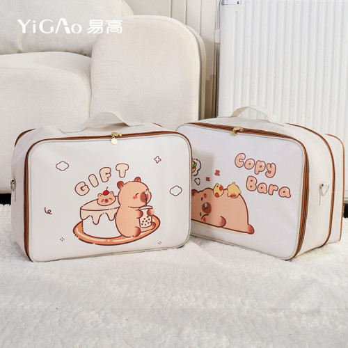 卡皮巴拉拉桿包可攜式防水手提旅行包出遊小物件收納包高級輕便後背包 卡皮巴拉拉桿包可攜式防水手提旅行包出遊小物件收納包高級輕便後背包