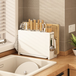 廚房置物架刀架台面多功能收納架菜板架筷子架壁掛免打孔刀筷架子