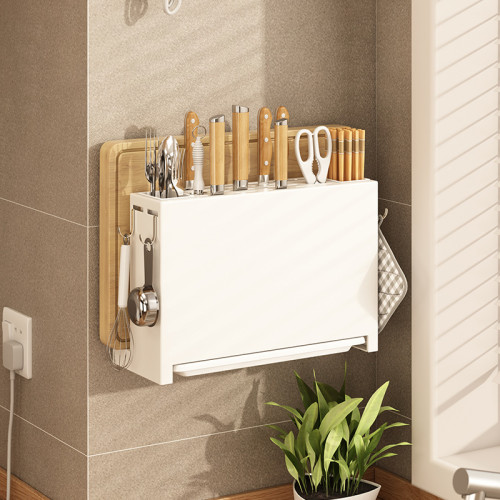 廚房置物架刀架台面多功能收納架菜板架筷子架壁掛免打孔刀筷架子