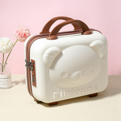 14寸PP手提行李箱3D卡通小熊化妝箱多功能迷你化妝收納包伴手禮