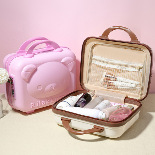14寸PP手提行李箱3D卡通小熊化妝箱多功能迷你化妝收納包伴手禮 14寸PP手提行李箱3D卡通小熊化妝箱多功能迷你化妝收納包伴手禮