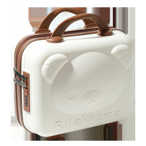 14寸PP手提行李箱3D卡通小熊化妝箱多功能迷你化妝收納包伴手禮 14寸PP手提行李箱3D卡通小熊化妝箱多功能迷你化妝收納包伴手禮