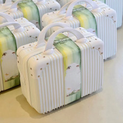 14寸手提化妝箱迷你小型行李箱伴手禮品盒新款旅行收納包印刷圖案