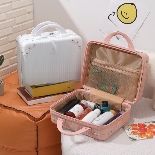 14寸手提化妝箱迷你小型行李箱伴手禮品盒新款旅行收納包印刷圖案