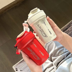 316不鏽鋼八角咖啡杯戶外可攜式帶提繩隨手杯高顔值真空保溫杯