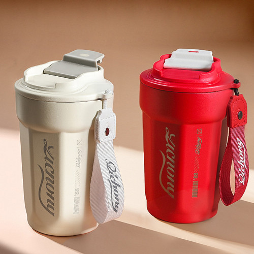 316不鏽鋼八角咖啡杯戶外可攜式帶提繩隨手杯高顔值真空保溫杯 316不鏽鋼八角咖啡杯戶外可攜式帶提繩隨手杯高顔值真空保溫杯