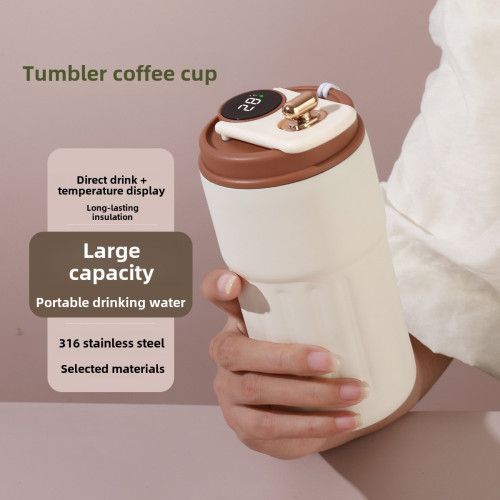 咖啡杯316不鏽鋼保溫杯高顔值男女學生泡飲杯家用保冷水杯大容量