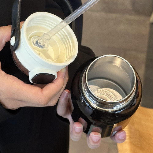 新款316不鏽鋼保溫杯兒童大容量茶水杯高顔值杯女生吸琯大肚杯