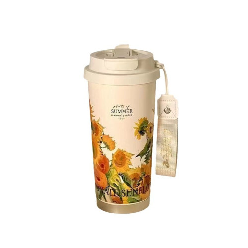 夏日花園雙飲咖啡杯保溫杯女水杯高顔值新款不鏽鋼杯子 夏日花園雙飲咖啡杯保溫杯女水杯高顔值新款不鏽鋼杯子