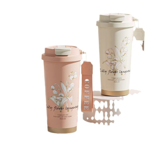 鈴蘭保溫杯316不鏽鋼陶瓷內膽咖啡杯保溫杯女生高顔值ins吸管水杯 鈴蘭保溫杯316不鏽鋼陶瓷內膽咖啡杯保溫杯女生高顔值ins吸管水杯