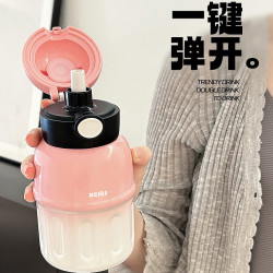 保溫杯可愛防摔卡通316不鏽鋼家用加厚大容量兒童學生吸管水杯