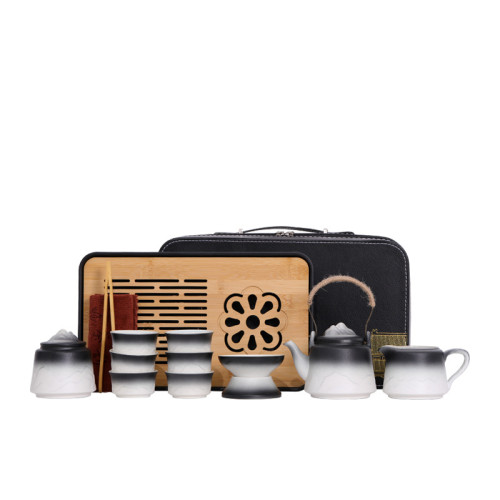 車用旅行茶具套裝家用簡約泡茶壺陶瓷茶杯戶外露營茶盤可攜式套裝 車用旅行茶具套裝家用簡約泡茶壺陶瓷茶杯戶外露營茶盤可攜式套裝