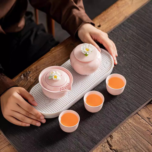 戶外旅行茶具小套裝快客杯可攜式包茶盤日式防燙蓋碗商務伴手禮 戶外旅行茶具小套裝快客杯可攜式包茶盤日式防燙蓋碗商務伴手禮