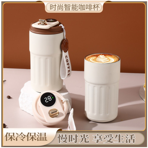 溫度顯示不鏽鋼咖啡杯高顔值新款保溫杯可攜式隨行杯子網紅水杯 溫度顯示不鏽鋼咖啡杯高顔值新款保溫杯可攜式隨行杯子網紅水杯