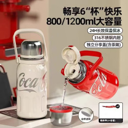 新款316不鏽鋼保溫杯家用簡約大容量彈跳水杯戶外可攜式提繩杯