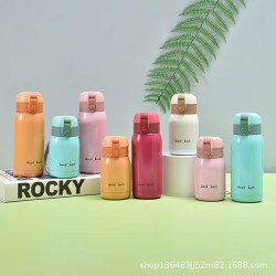 特惠創意Goodluck少女保溫杯可愛小巧不鏽鋼彈跳可攜式迷你杯