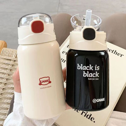 保溫杯304男女學生高顔值水杯食品級可攜式不鏽鋼吸管杯子 保溫杯304男女學生高顔值水杯食品級可攜式不鏽鋼吸管杯子