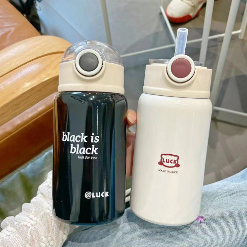 保溫杯304男女學生高顔值水杯食品級可攜式不鏽鋼吸管杯子 保溫杯304男女學生高顔值水杯食品級可攜式不鏽鋼吸管杯子