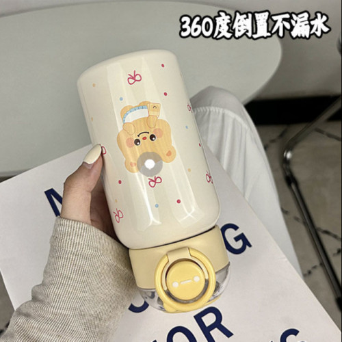 水杯女生可愛高顔值316不鏽鋼吸管保溫杯大容量學生可攜式防摔杯子 水杯女生可愛高顔值316不鏽鋼吸管保溫杯大容量學生可攜式防摔杯子