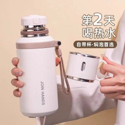 316不鏽鋼保溫杯大容量高顔值水杯學生兒童上學專用茶水分離杯子