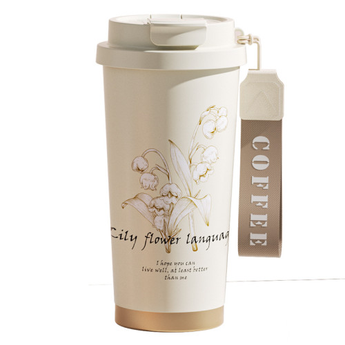 鈴蘭花316不鏽鋼保溫咖啡杯 雙飲水杯時尚吸管杯保溫杯禮品廣告杯 鈴蘭花316不鏽鋼保溫咖啡杯 雙飲水杯時尚吸管杯保溫杯禮品廣告杯