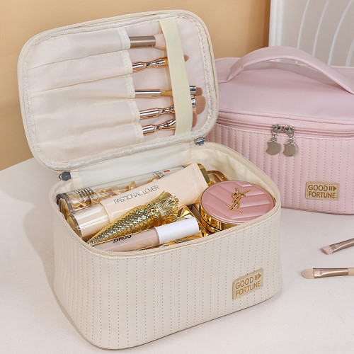 開蓋蛋糕化妝包PU純色手提洗漱包化妝品收納包化妝包大容量高級感 開蓋蛋糕化妝包PU純色手提洗漱包化妝品收納包化妝包大容量高級感