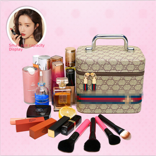PU化妝包起批2025新款旅行小號手提化妝箱盒可攜式收納包帶鏡子 PU化妝包起批2025新款旅行小號手提化妝箱盒可攜式收納包帶鏡子