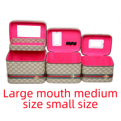 PU化妝包起批2025新款旅行小號手提化妝箱盒可攜式收納包帶鏡子 PU化妝包起批2025新款旅行小號手提化妝箱盒可攜式收納包帶鏡子