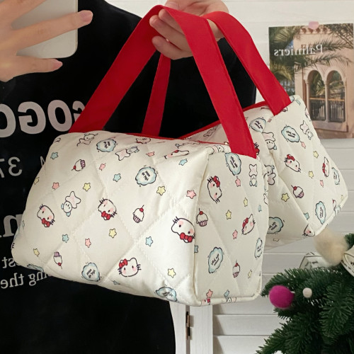 貓咪大容量手提化妝包2025新款可攜式收納包洗漱包立體超可愛手提包