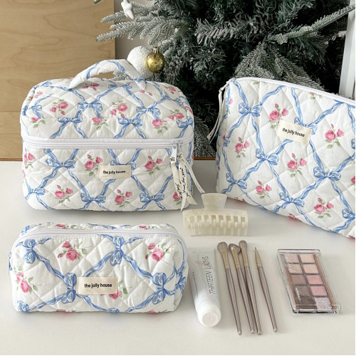 ins可愛蝴蝶結化妝包女大容量學生宿舍收納包筆袋包中包 筆袋套裝 ins可愛蝴蝶結化妝包女大容量學生宿舍收納包筆袋包中包 筆袋套裝