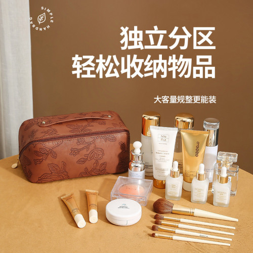 新款復古枕頭化妝包pu防水收納包大容量洗漱護膚國風高顔值 新款復古枕頭化妝包pu防水收納包大容量洗漱護膚國風高顔值