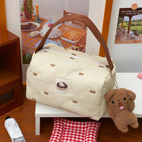 甜甜圈貓咪手提化妝包女2025新款百搭可攜式旅行收納包立體手提包包 甜甜圈貓咪手提化妝包女2025新款百搭可攜式旅行收納包立體手提包包